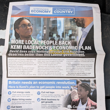Thumbnail of leaflet - Conservative and Unionist Party leaflet