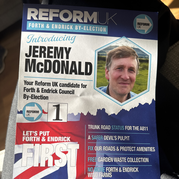 Thumbnail of leaflet - Reform UK leaflet