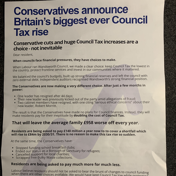 Thumbnail of leaflet - Labour and Co-operative Party leaflet