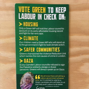 Thumbnail of leaflet - Green Party leaflet