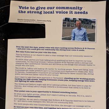 Thumbnail of leaflet - Conservative and Unionist Party leaflet