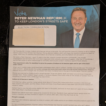 Thumbnail of leaflet - Reform UK leaflet