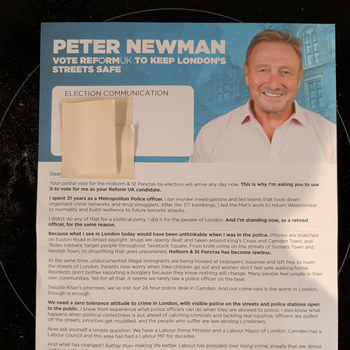 Thumbnail of leaflet - Reform UK leaflet