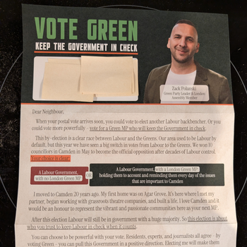 Thumbnail of leaflet - Green Party leaflet