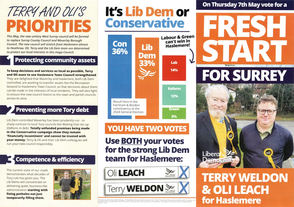 Liberal Democrats leaflet | ElectionLeaflets.org