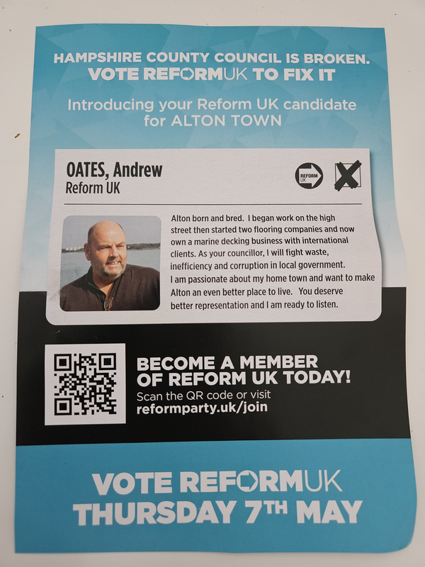 Reform UK leaflet | ElectionLeaflets.org