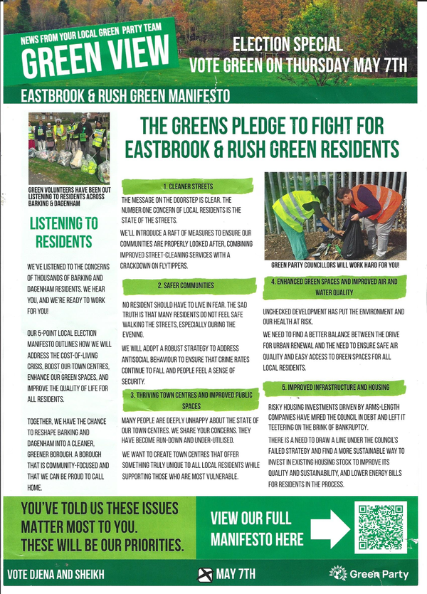 Green Party leaflet | ElectionLeaflets.org