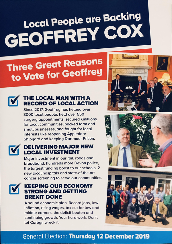 Conservative and Unionist Party leaflet | ElectionLeaflets.org